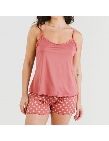 Pijama tirantes mujer soft Missy marsala