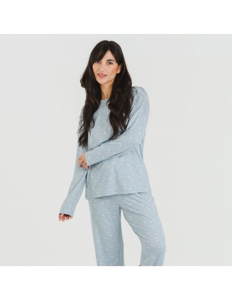 Pijama largo mujer soft Tabitha indigo Pijama largo mujer soft Tabitha indigo