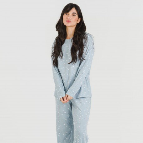 Pijama largo mujer soft Tabitha indigo