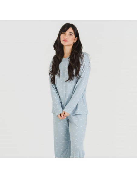 Pijama largo mujer soft Tabitha indigo Pijama largo mujer soft Tabitha indigo