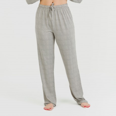 Pijama largo mujer soft Lolenda gris marengo