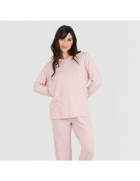 Pijama largo mujer soft Embera rosa palo Pijama largo mujer soft Embera rosa palo
