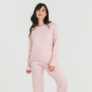 Pijama largo mujer soft Embera rosa palo 2
