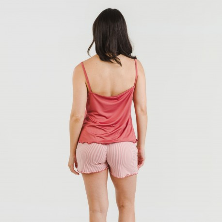 Pijama tirantes mujer soft Raya Aliena marsala