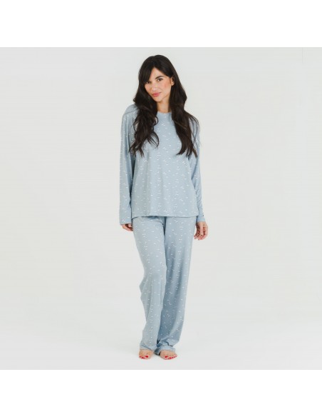 Pijama largo mujer soft Tabitha indigo Pijama largo mujer soft Tabitha indigo