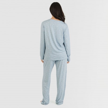 Pijama largo mujer soft Tabitha indigo