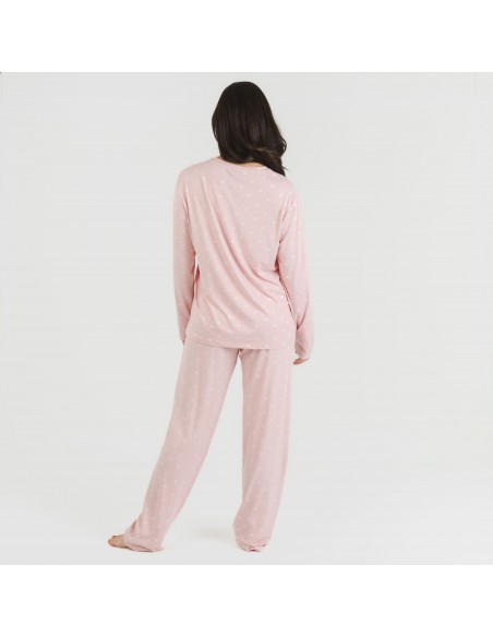 Pijama largo mujer soft Embera rosa palo Pijama largo mujer soft Embera rosa palo
