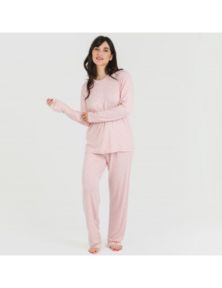 Pijama largo mujer soft Embera rosa palo Pijama largo mujer soft Embera rosa palo