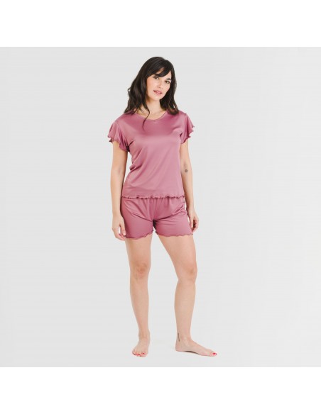 Pijama manga corta mujer soft liso Pijama manga corta mujer soft liso