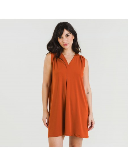 Vestido corto crepe liso Vestido corto crepe liso