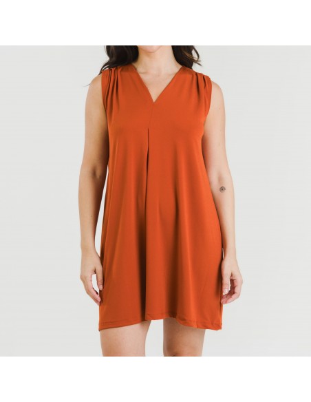 Vestido corto crepe liso Vestido corto crepe liso