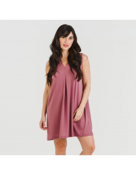 Vestido corto crepe liso Vestido corto crepe liso