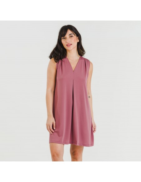 Vestido corto crepe liso Vestido corto crepe liso