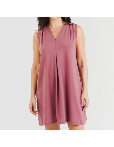 Vestido corto crepe liso Vestido corto crepe liso