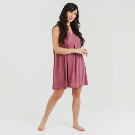 Vestido corto crepe liso