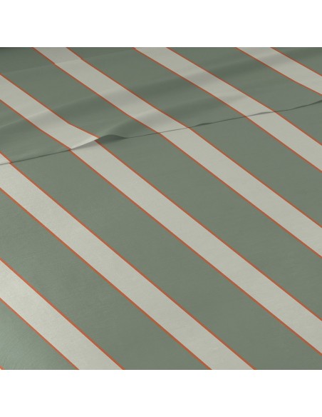 Juego de sábanas algodón Raya Marita verde cacería