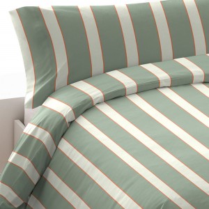 Funda nórdica algodón Raya Marita verde cacería 2