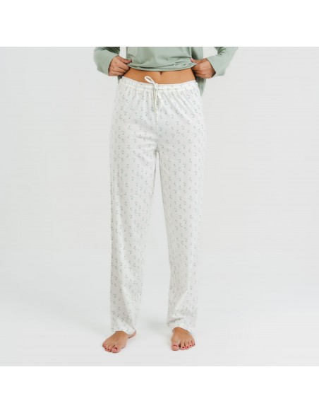 Pijama largo algodón Varga verde Pijama largo algodón Varga verde