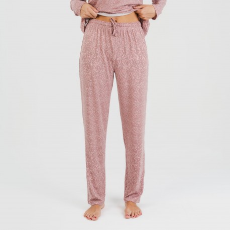 Pijama largo mujer soft Lolenda malva rosa