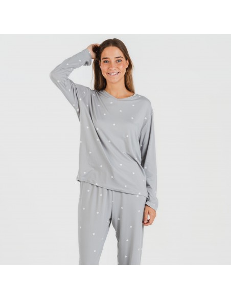 Pijama largo mujer soft Choer gris Pijama largo mujer soft Choer gris
