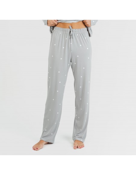 Pijama largo mujer soft Choer gris Pijama largo mujer soft Choer gris