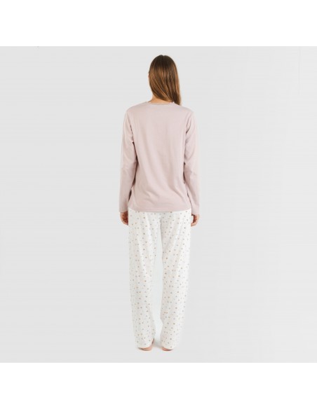 Pijama largo algodón Isita malva Pijama largo algodón Isita malva