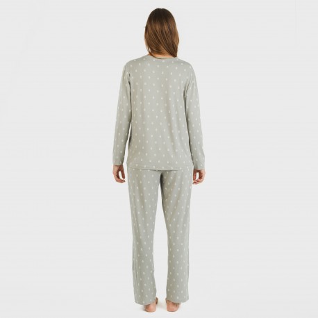 Pijama largo mujer soft Baby verde caceria