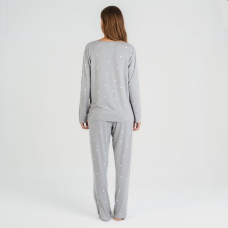 Pijama largo mujer soft Choer gris