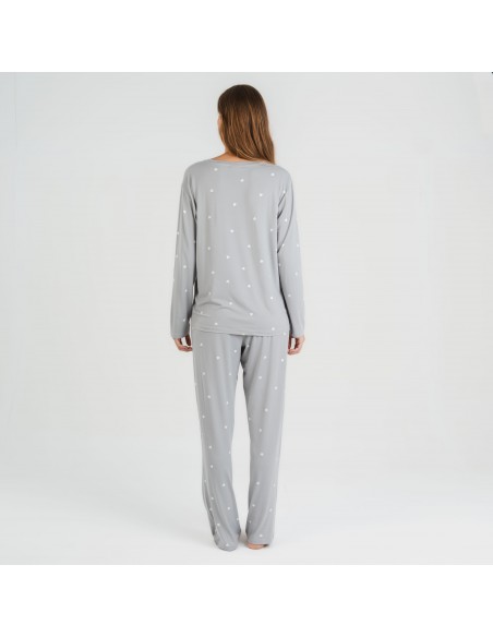 Pijama largo mujer soft Choer gris Pijama largo mujer soft Choer gris