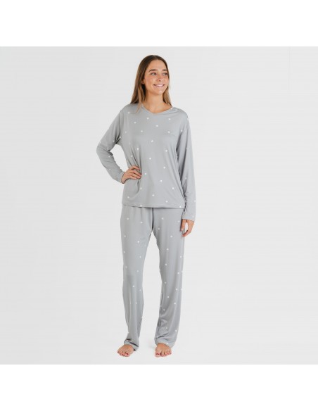 Pijama largo mujer soft Choer gris Pijama largo mujer soft Choer gris