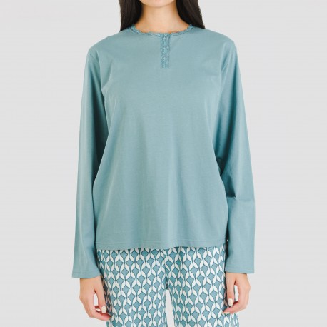 Pijama largo algodón Alino indigo