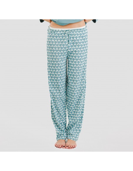 Pijama largo algodón Alino indigo Pijama largo algodón Alino indigo