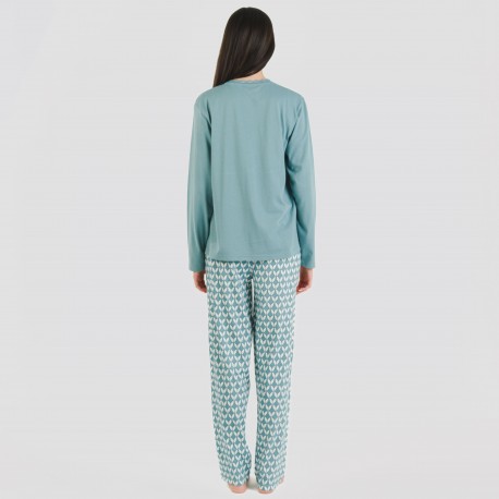 Pijama largo algodón Alino indigo