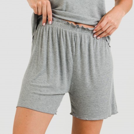 Pijama corto de manga corta mujer canale viscosa liso