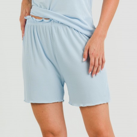 Pijama corto de manga corta mujer canale viscosa liso