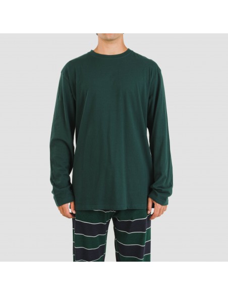 Pijama largo algodón hombre Lorenzo verde Pijama largo algodón hombre Lorenzo verde