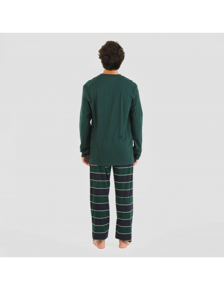 Pijama largo algodón hombre Lorenzo verde Pijama largo algodón hombre Lorenzo verde