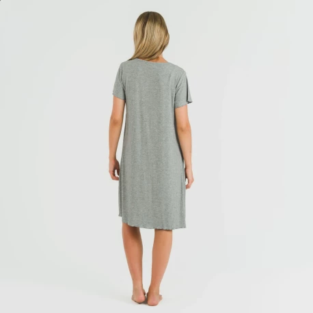 Blusón manga corta canalé viscosa liso