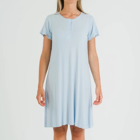 Blusón manga corta canalé viscosa liso