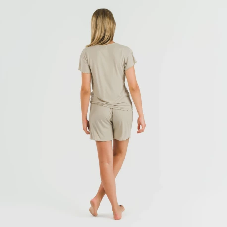 Pijama corto de manga corta mujer canale viscosa liso