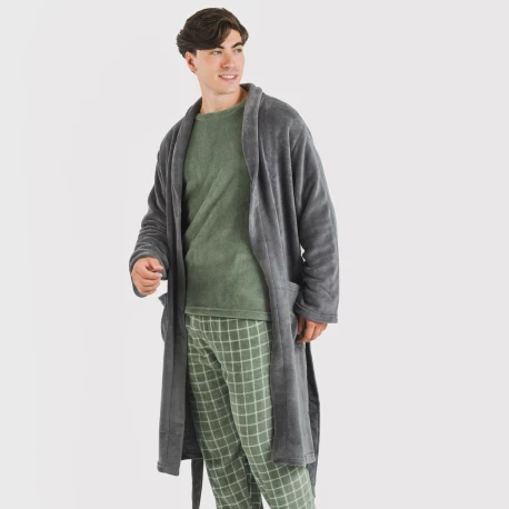 Bata coral hombre lisa