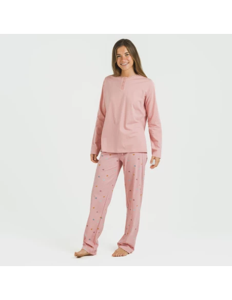 Pijama largo algodón Mapita rosa Pijama largo algodón Mapita rosa