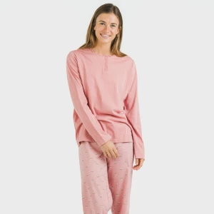Pijama largo algodón Santi rosa 2