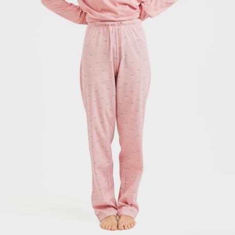 Pijama largo algodón Santi rosa