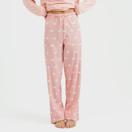 Pijama largo algodón Nubecita rosa