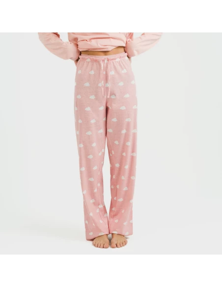 Pijama largo algodón Nubecita rosa