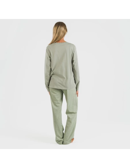 Pijama largo algodón Steve verde caceria Pijama largo algodón Steve verde caceria