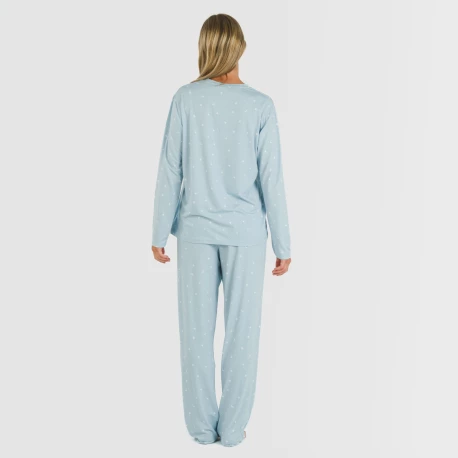 Pijama largo mujer soft Ambarina celeste