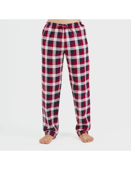 Pijama hombre franela Cuadro Ferni burdeos Pijama hombre franela Cuadro Ferni burdeos