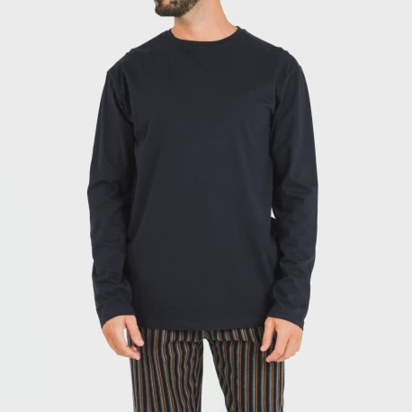 Pijama hombre franela Raya Vermont azul marino